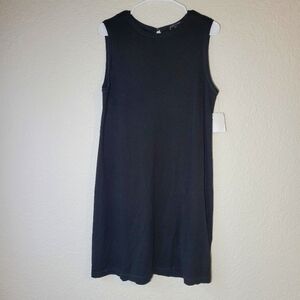 NWOT Eileen Fisher Black Tencel Dress Sleeveless, Knee High, Size Medium